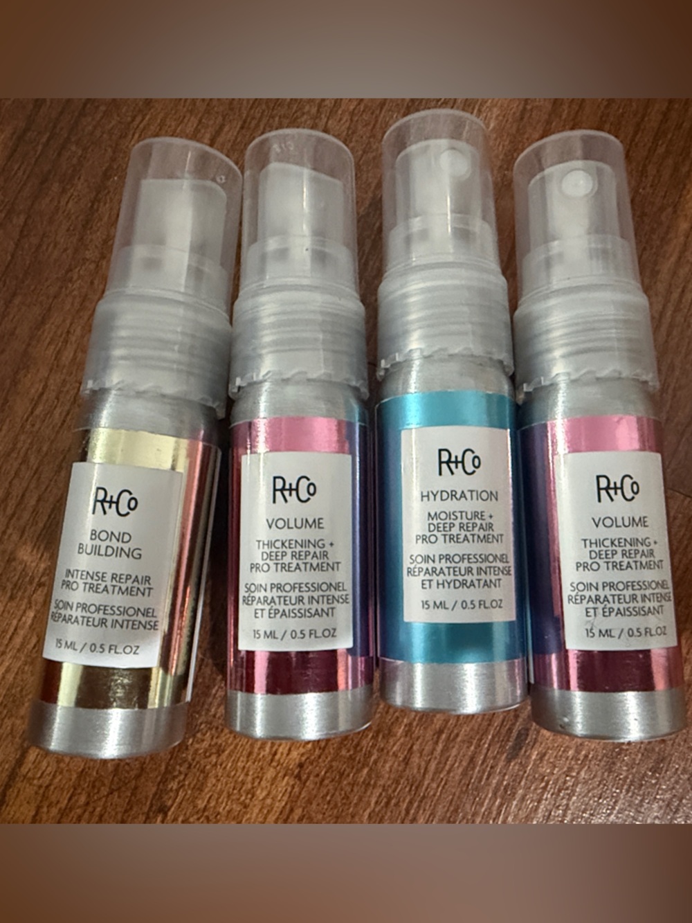 R+Co Mini Styling Sprays Trio in Pink, Blue, Burgundy